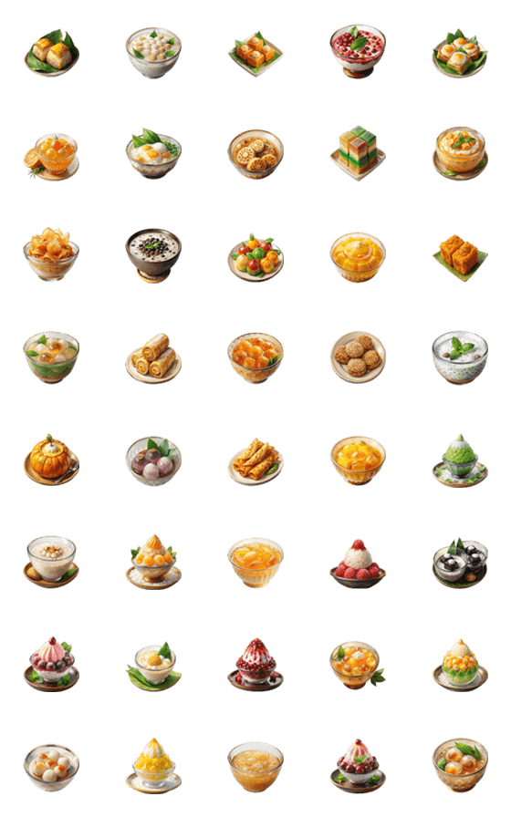 [LINE絵文字]Crave:Thai Desserts ＆ Snacks (Emoji) 2の画像一覧