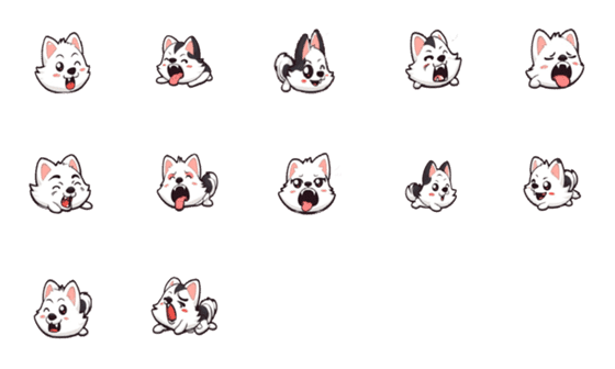 [LINE絵文字]Cute little wolfdogの画像一覧