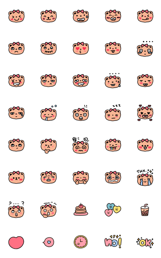 [LINE絵文字]Bear Cute with many face.の画像一覧