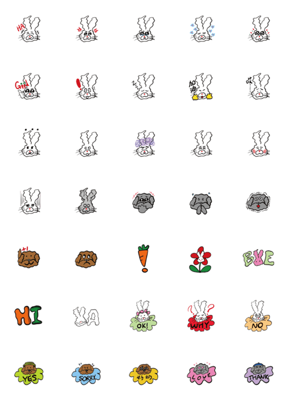 [LINE絵文字]DON'T EAT RABBITの画像一覧