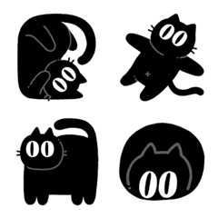 [LINE絵文字] all about black catの画像