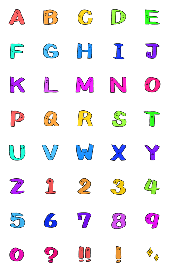 [LINE絵文字]明るい アルファベット ローマ字 絵文字の画像一覧