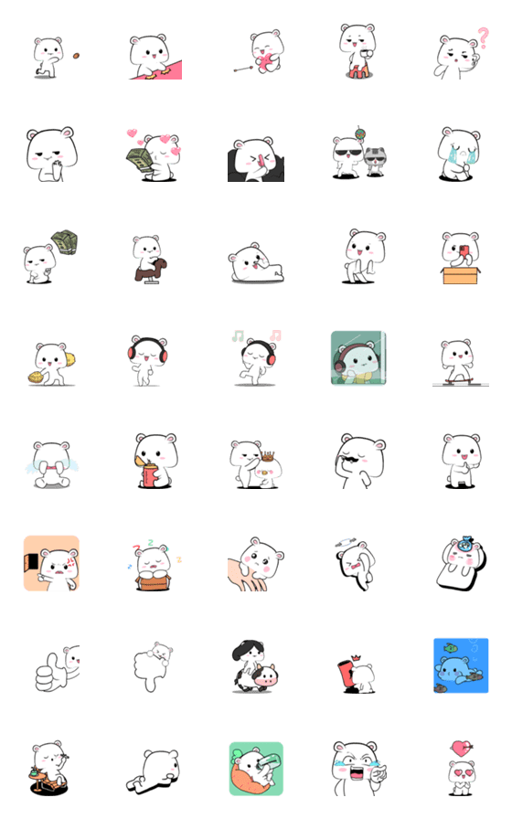 [LINE絵文字]White Mouse 6 : Animated emojiの画像一覧