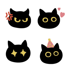 [LINE絵文字] black cat-biru emojiの画像