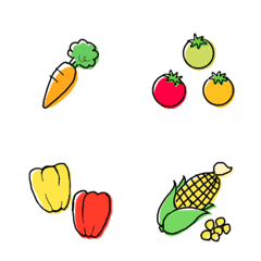 [LINE絵文字] hand drawn vegetable emojiの画像