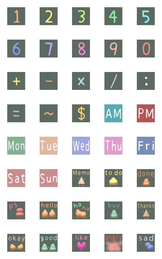 [LINE絵文字]Multifunction/Number/Diary/Memo/decorateの画像一覧