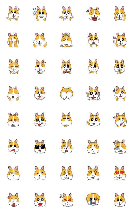 [LINE絵文字]Ugly Corgiの画像一覧