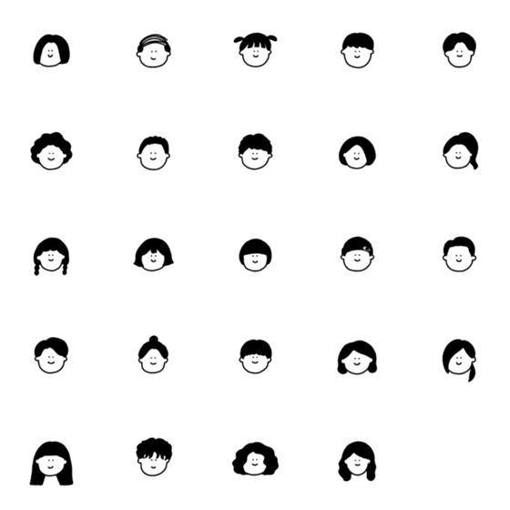 [LINE絵文字]variety of facesの画像一覧