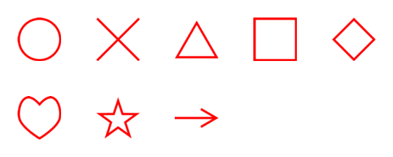 [LINE絵文字]赤いシンプルな記号と図形の画像一覧