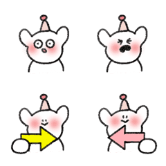 [LINE絵文字] 白 犬 Gigi happy 顔を赤らめる 絵文字 2の画像