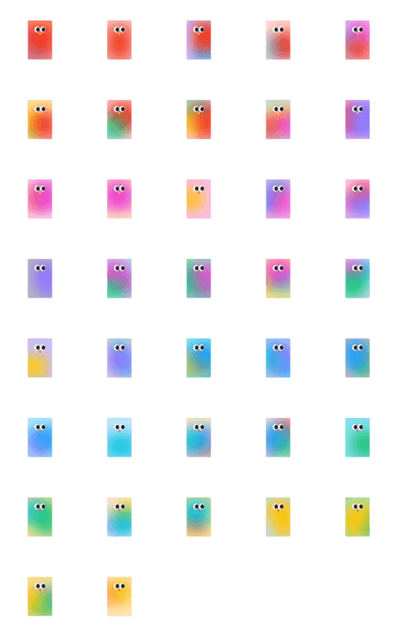 [LINE絵文字]Cute Recty (Gradient)の画像一覧